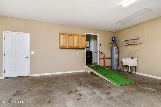 122 Windsor Rd, Crossville, TN 38558 - garage featuring water heater and sink