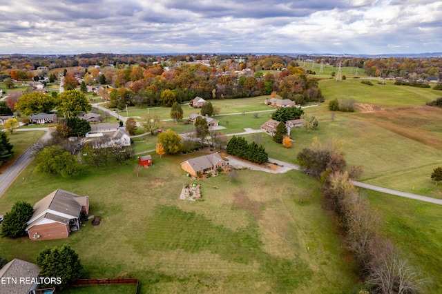 aerial view featuring a rural view