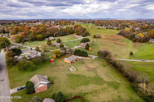 aerial view featuring a rural view