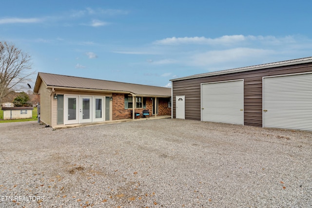 exterior space with french doors