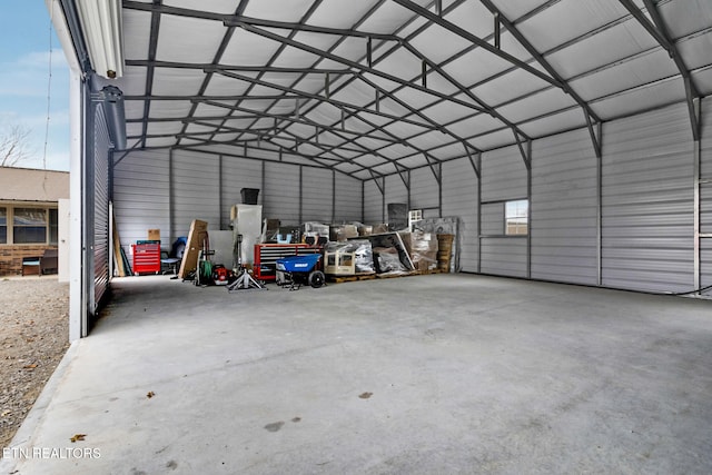 view of garage