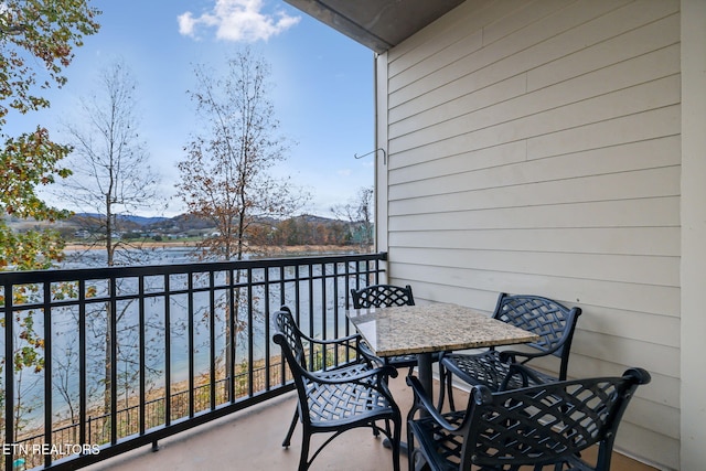 balcony with a water view