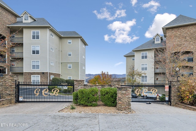 exterior space with a mountain view