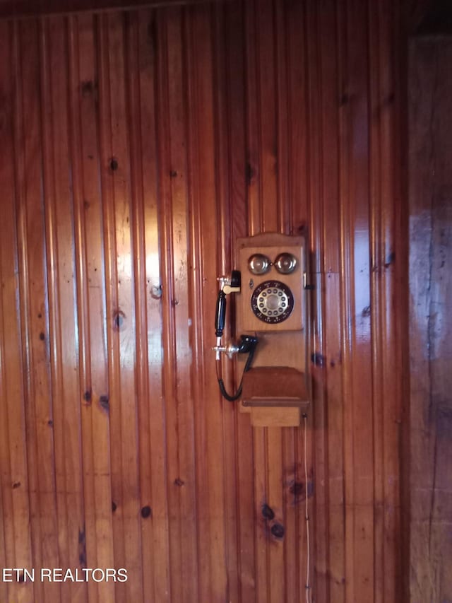 room details with wood walls