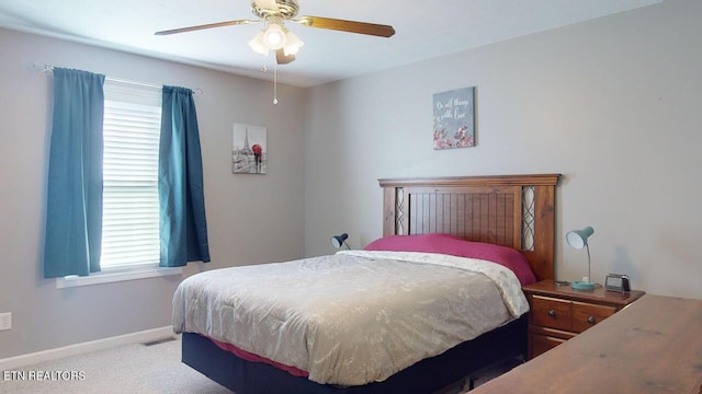 230 Clover Cir, Jacksboro, TN 37757 - bedroom featuring carpet flooring, baseboards, and ceiling fan