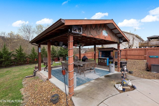 view of patio / terrace with a gazebo