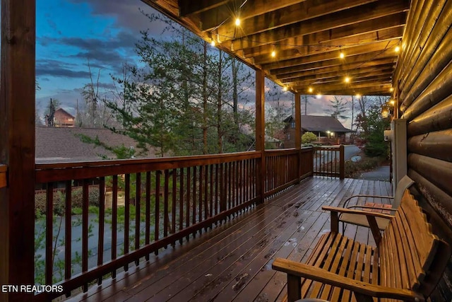 view of deck at dusk