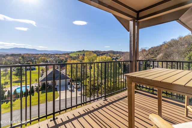 balcony with a mountain view