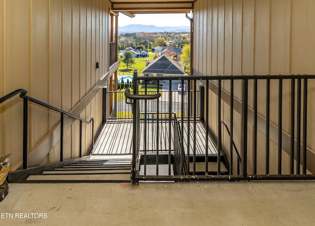 exterior space with a mountain view