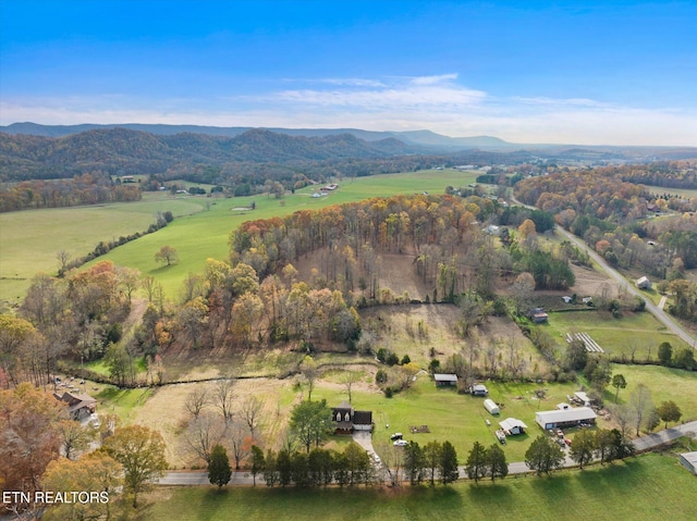 bird's eye view featuring a mountain view