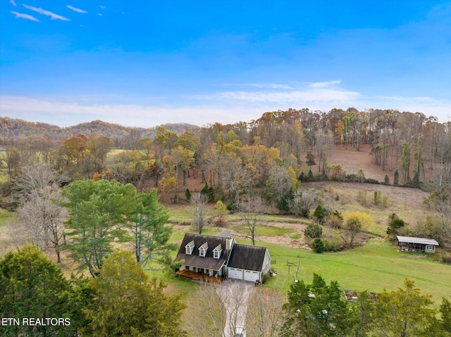 drone / aerial view featuring a rural view