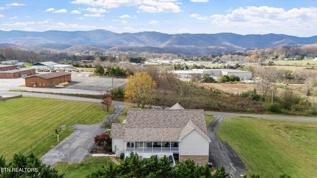 aerial view featuring a mountain view