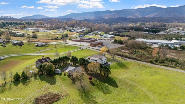 aerial view featuring a mountain view