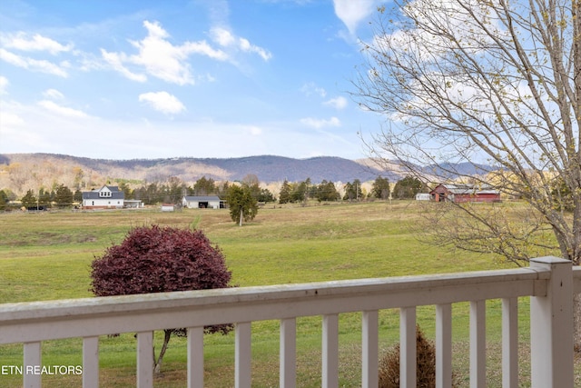 view of mountain feature featuring a rural view