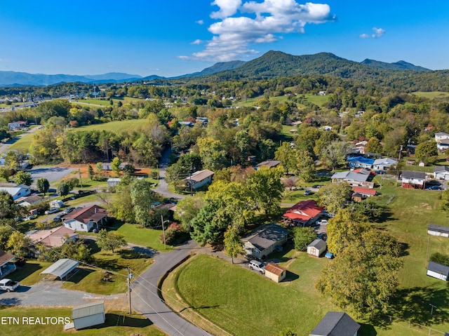 bird's eye view featuring a mountain view