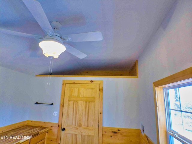 interior details with ceiling fan