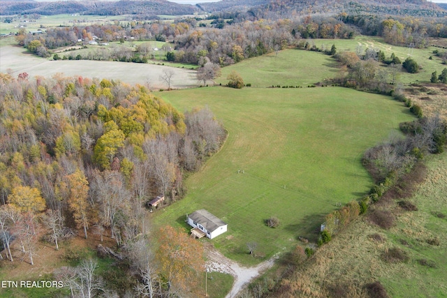 aerial view with a rural view