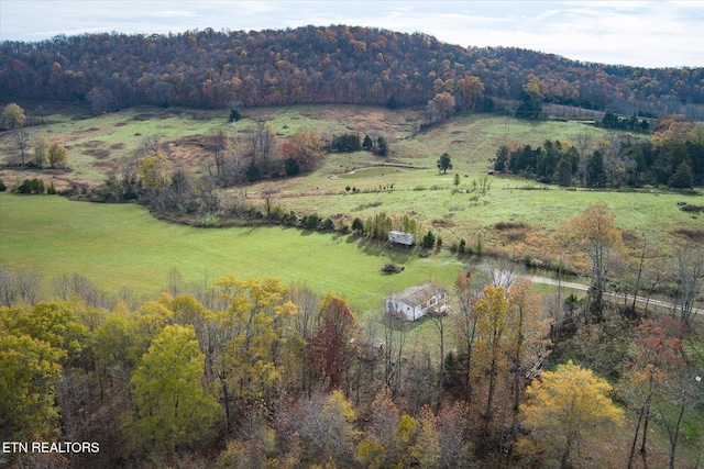 aerial view featuring a rural view