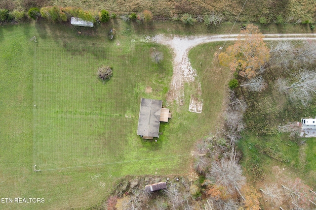 aerial view with a rural view