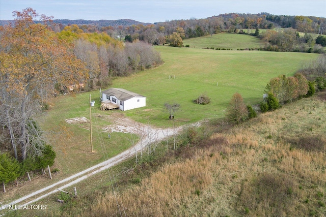 bird's eye view with a rural view