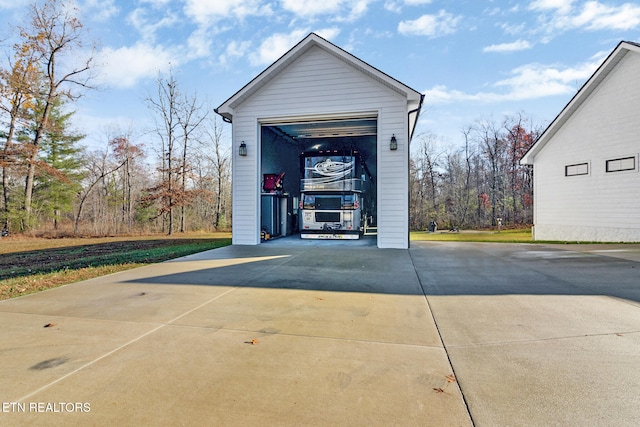 view of garage