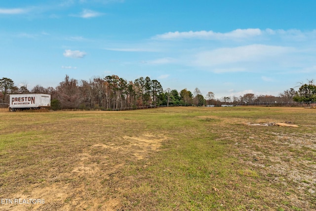 view of yard featuring a rural view