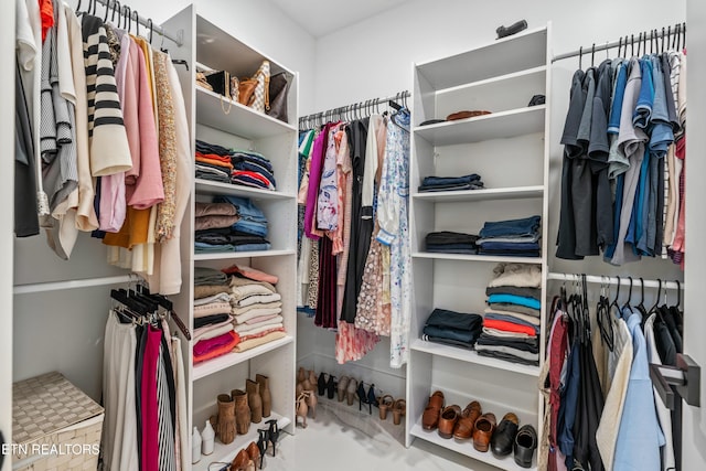 view of walk in closet