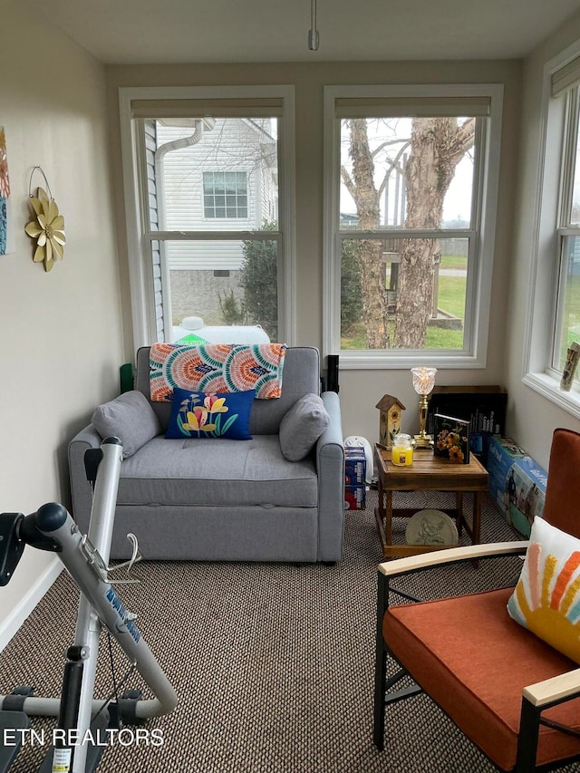 sunroom with plenty of natural light