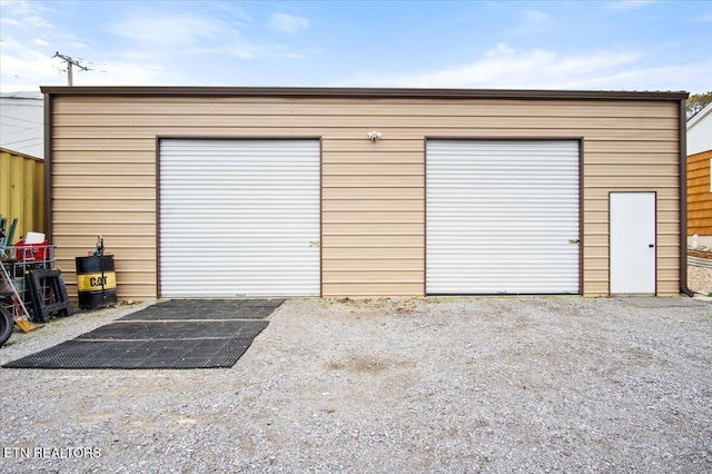 garage featuring solar panels