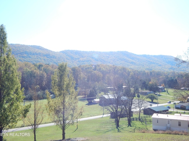 view of mountain feature featuring a rural view