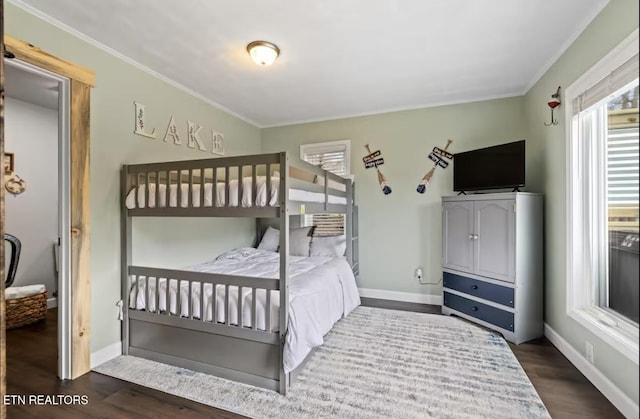 1448 Dover Ln, Dandridge, TN 37725 - bedroom featuring crown molding and dark wood-style flooring