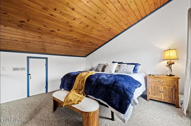 1448 Dover Ln, Dandridge, TN 37725 - carpeted bedroom with vaulted ceiling and wood ceiling