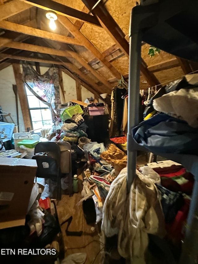 view of unfinished attic