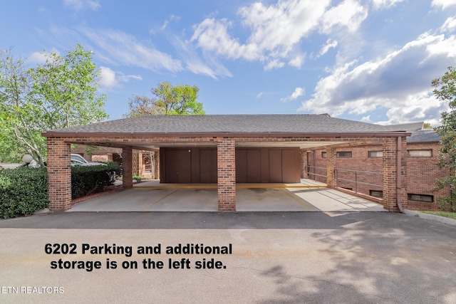 exterior space featuring a carport