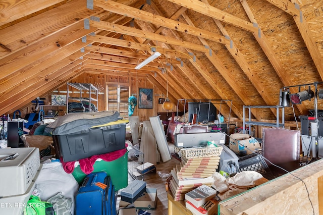 view of unfinished attic