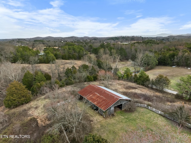 bird's eye view with a mountain view