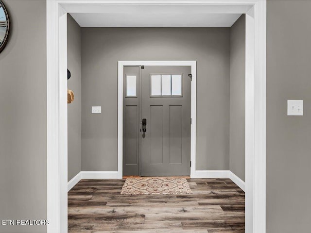 foyer featuring hardwood / wood-style flooring