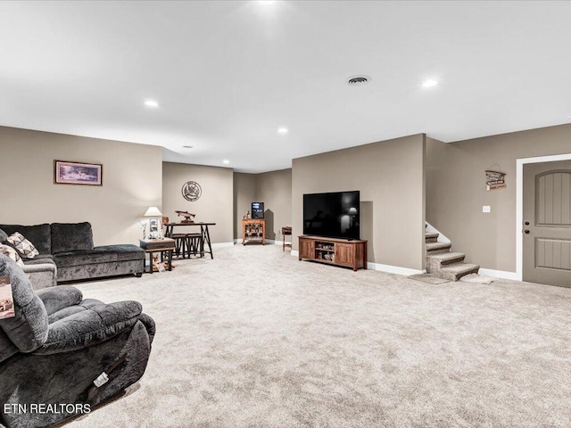 view of carpeted living room