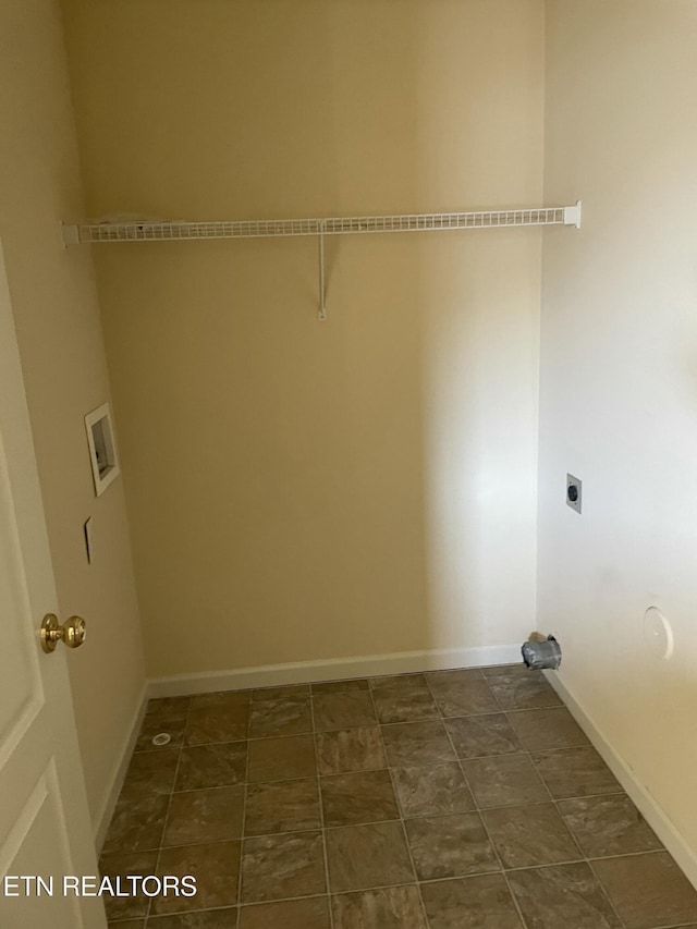 laundry area with hookup for an electric dryer and hookup for a washing machine