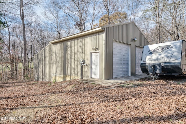 view of garage