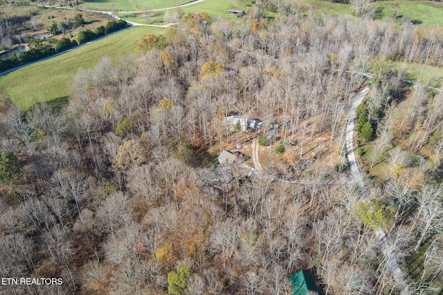 aerial view with a rural view