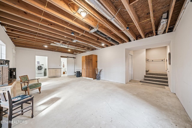 basement with washer / dryer