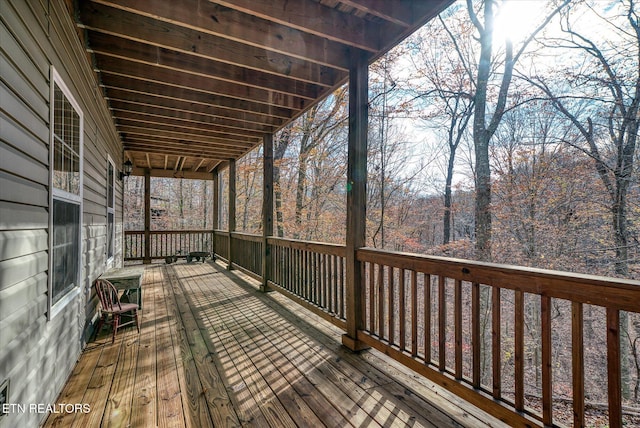 view of wooden deck