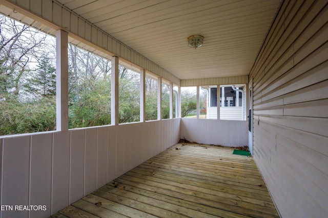 view of unfurnished sunroom