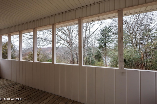 view of unfurnished sunroom