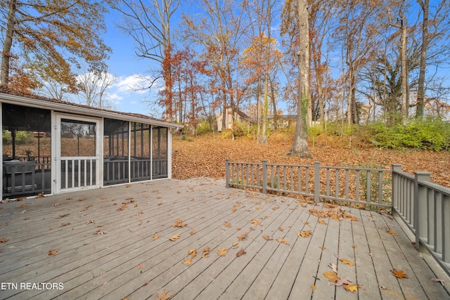 deck featuring a sunroom