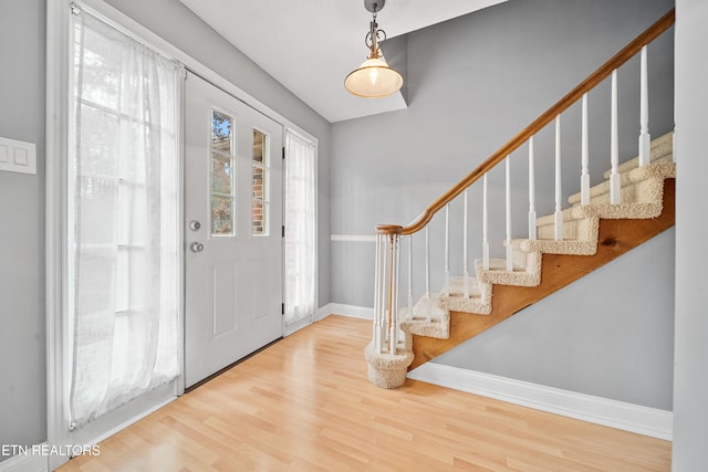 entrance foyer with wood-type flooring