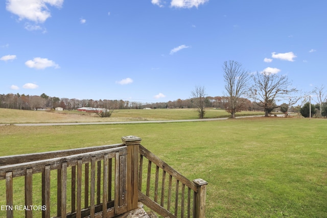 view of yard with a rural view