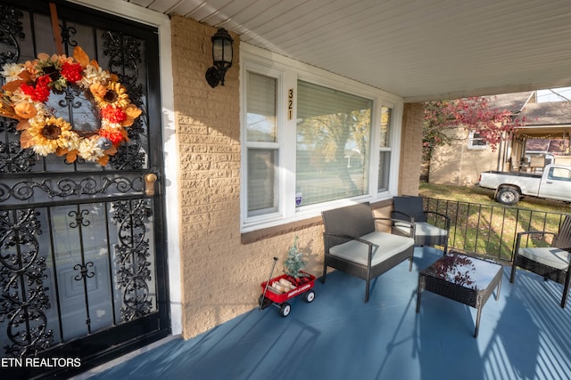 exterior space with a porch