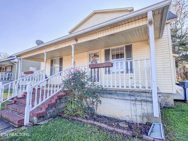 view of front of property with covered porch